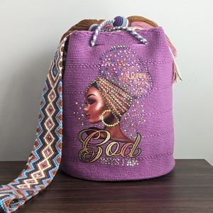 Authentic Wayuu Bag/ Elegant Girl/ Purple Mochila Bag/ Handmade Bags/ Size L